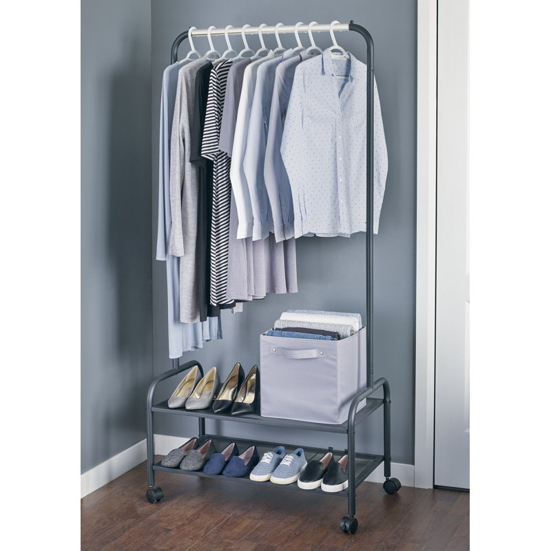 NeatFreak Heavy Duty Steel Garment Rack W Shelves Wayfair